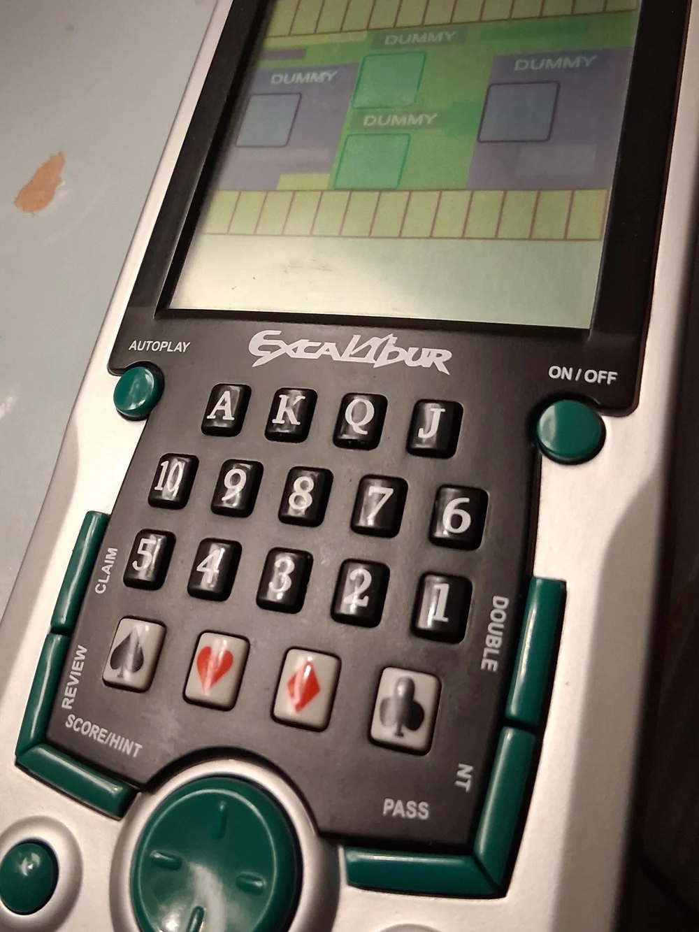 Excalibur Handheld Electronic Poker Game - Black & Teal